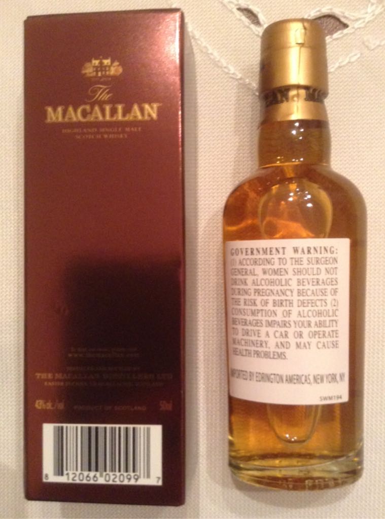 Macallan 12 Year Old - Macallan (50 mL) alcohol collectible [Barcode 812066020997] - Main Image 2