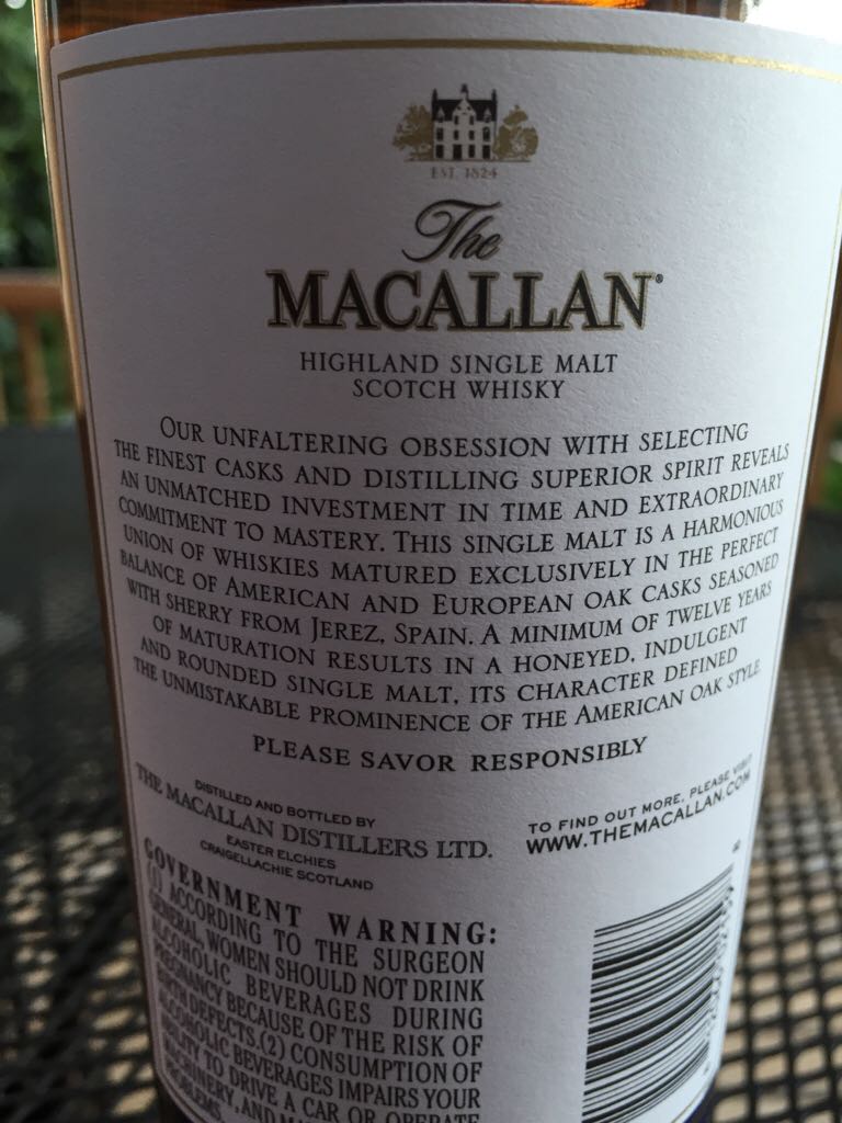 Scotch Whisky - Macallan 12 Double Cask - The Macallan Distillers (750mL) alcohol collectible [Barcode 812066021598] - Main Image 2