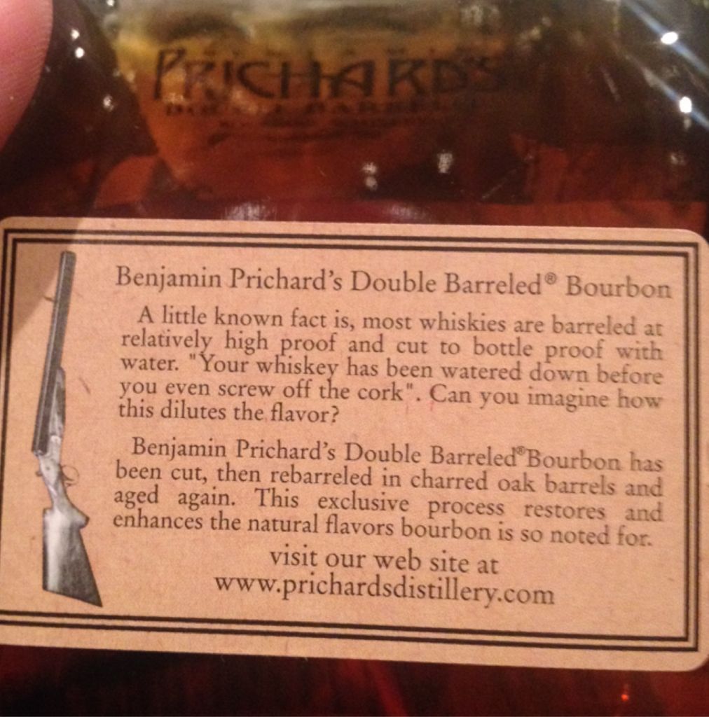 Prichard’s Double Barreled - Prichards Distillary (750 mL) alcohol collectible [Barcode 812164000303] - Main Image 2