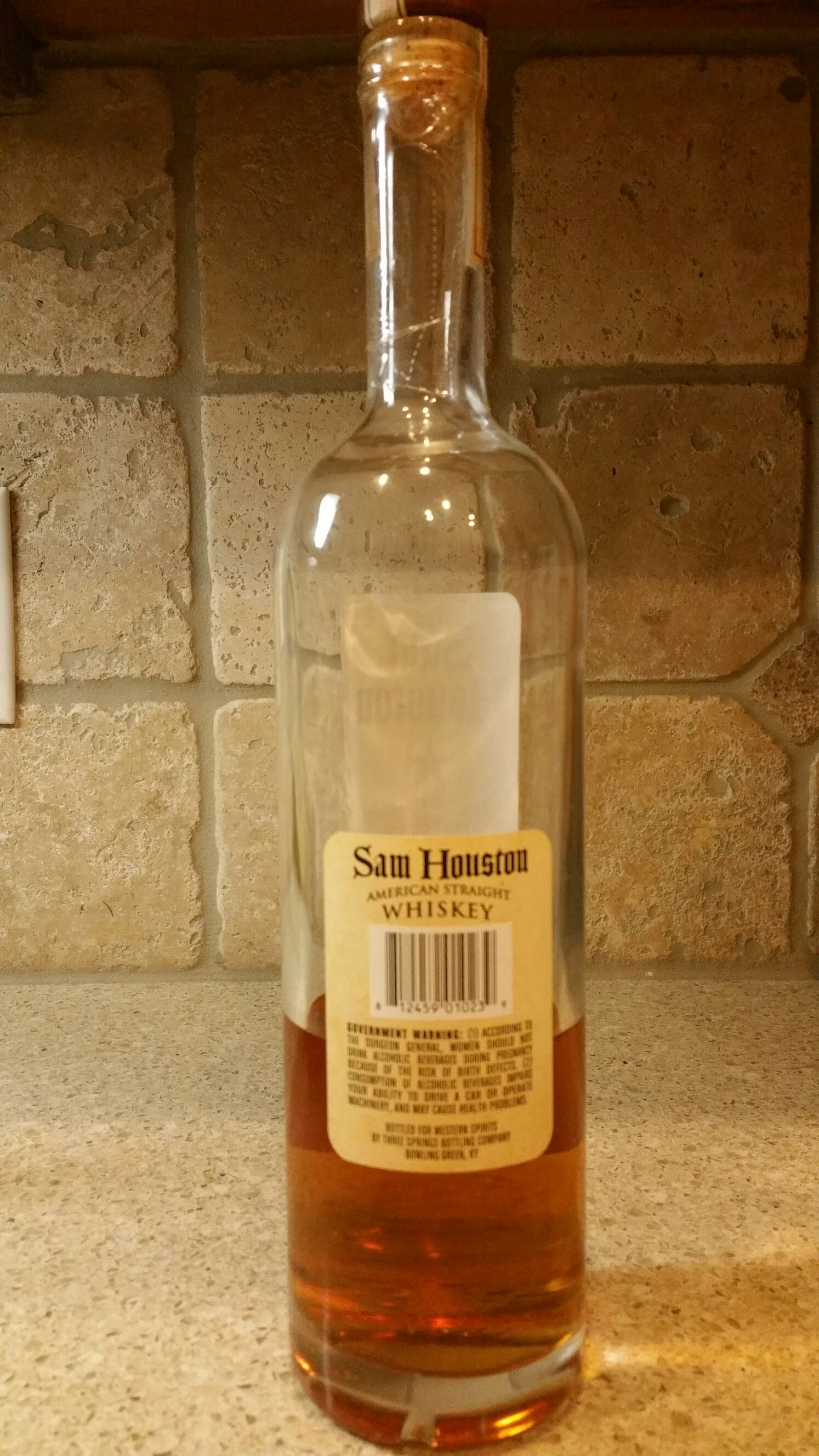 Sam Houston Whiskey - Three Springs Bottling Co. (750 mL) alcohol collectible [Barcode 812459010239] - Main Image 2