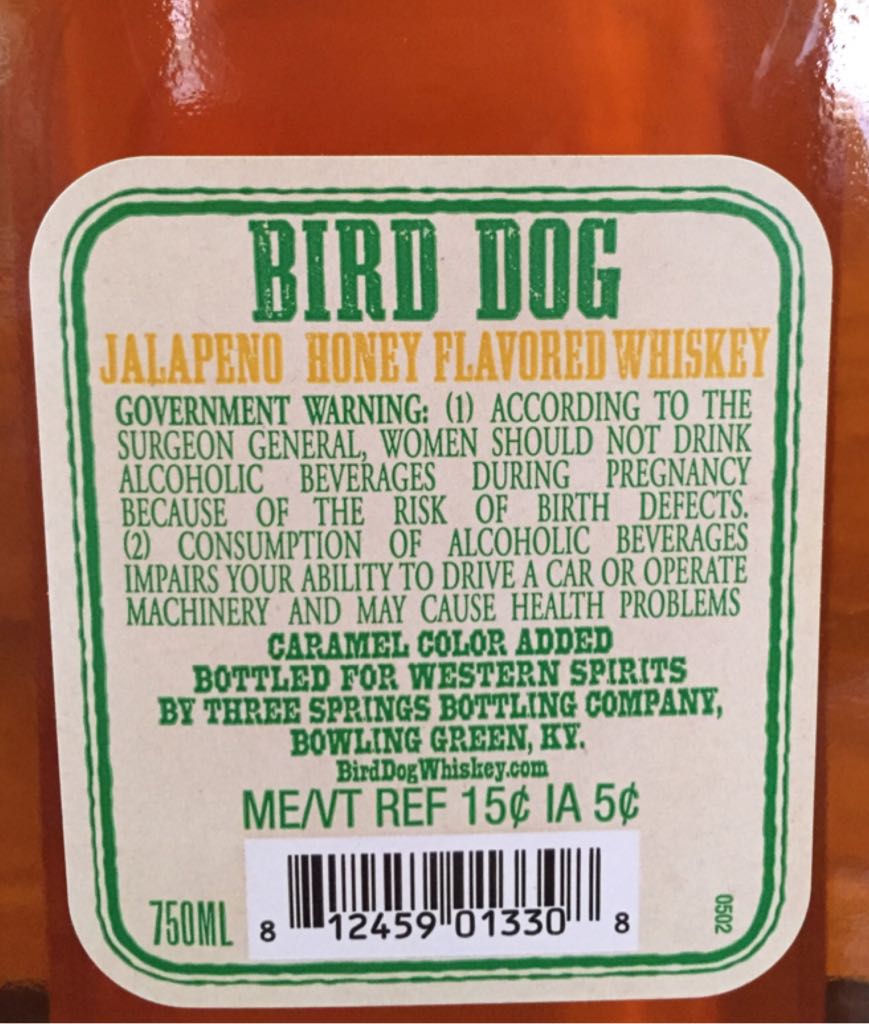 Bird Dog Honey Jalapeño Whiskey - Bird Dog (750 mL) alcohol collectible [Barcode 812459013308] - Main Image 2