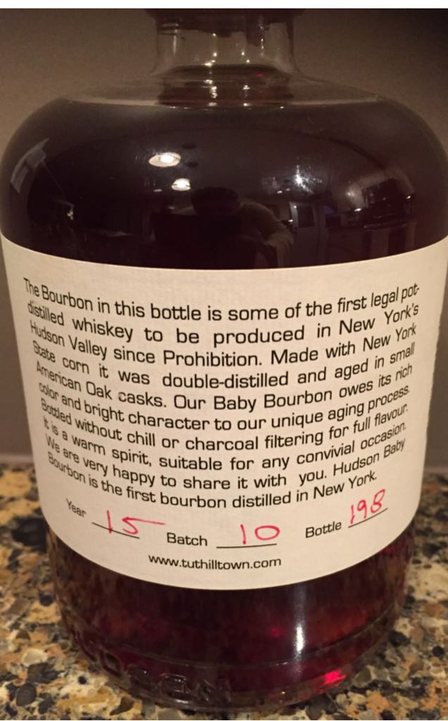 Hudson Baby Bourbon - Tuthilltown Spirits (750 mL) alcohol collectible [Barcode 813715020931] - Main Image 2