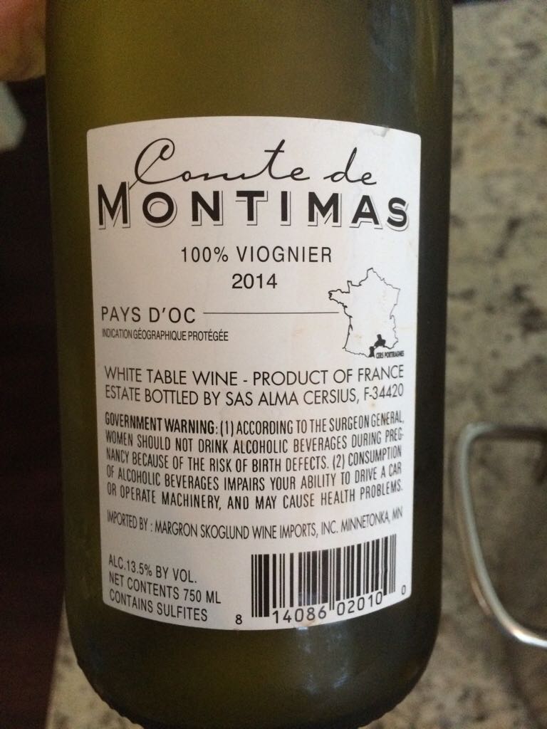 Montimas Viognier  - Montimas alcohol collectible [Barcode 814086020100] - Main Image 2