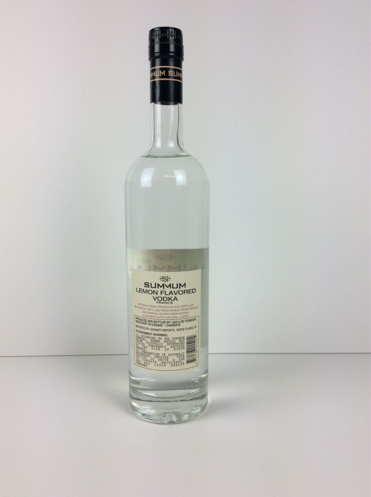 Summum Lemon Flavored Vodka - Sas A De Fussigny (750mL) alcohol collectible [Barcode 814107015214] - Main Image 2