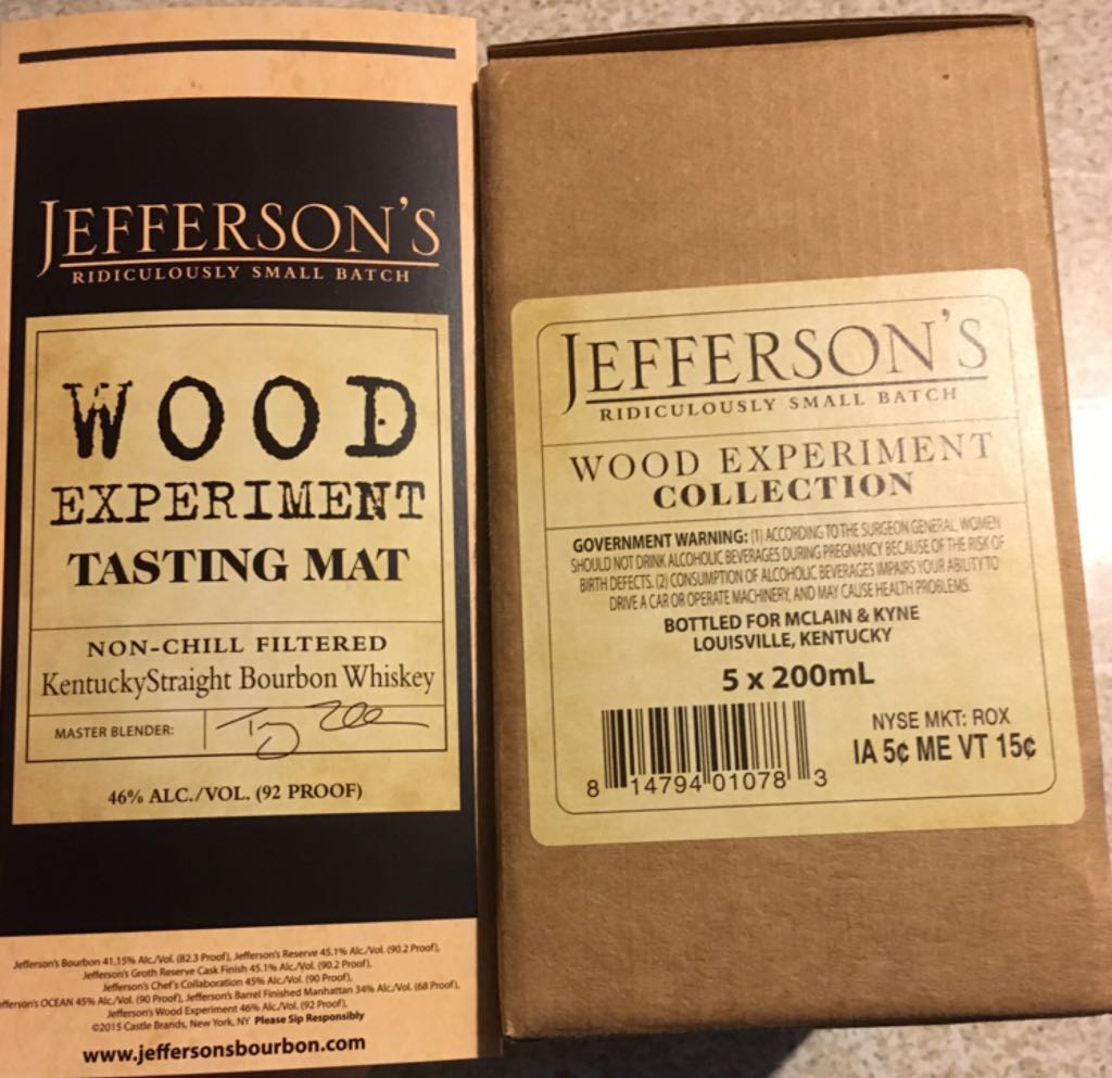 Jefferson’s Wood Experiment Collection - Jeffersons Distillery (1000 mL) alcohol collectible [Barcode 814794010783] - Main Image 2