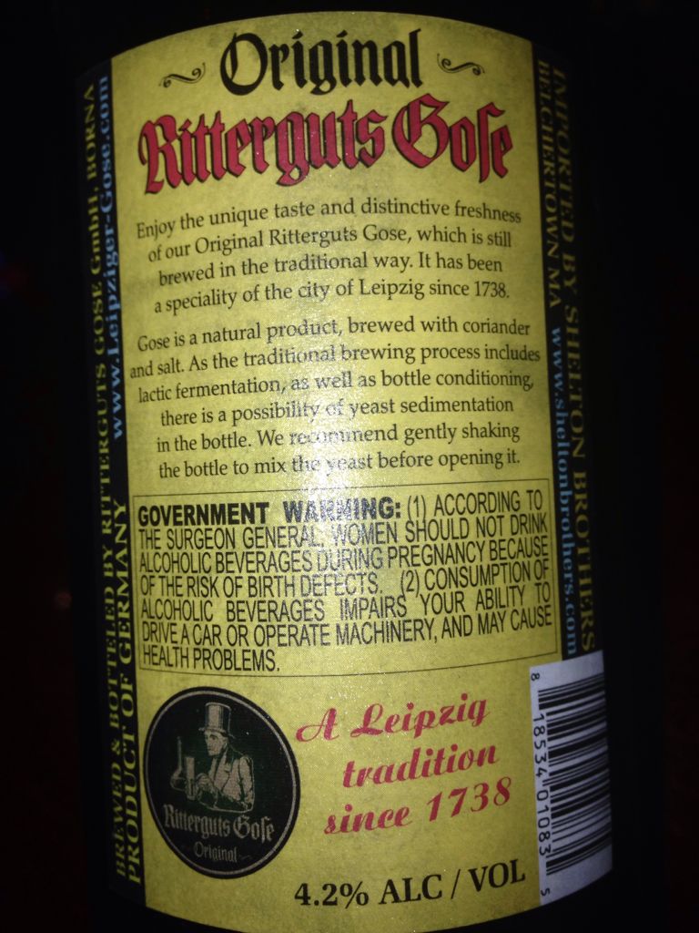 Ritterguts Gose - Ritterguts Gose alcohol collectible [Barcode 818534010835] - Main Image 2