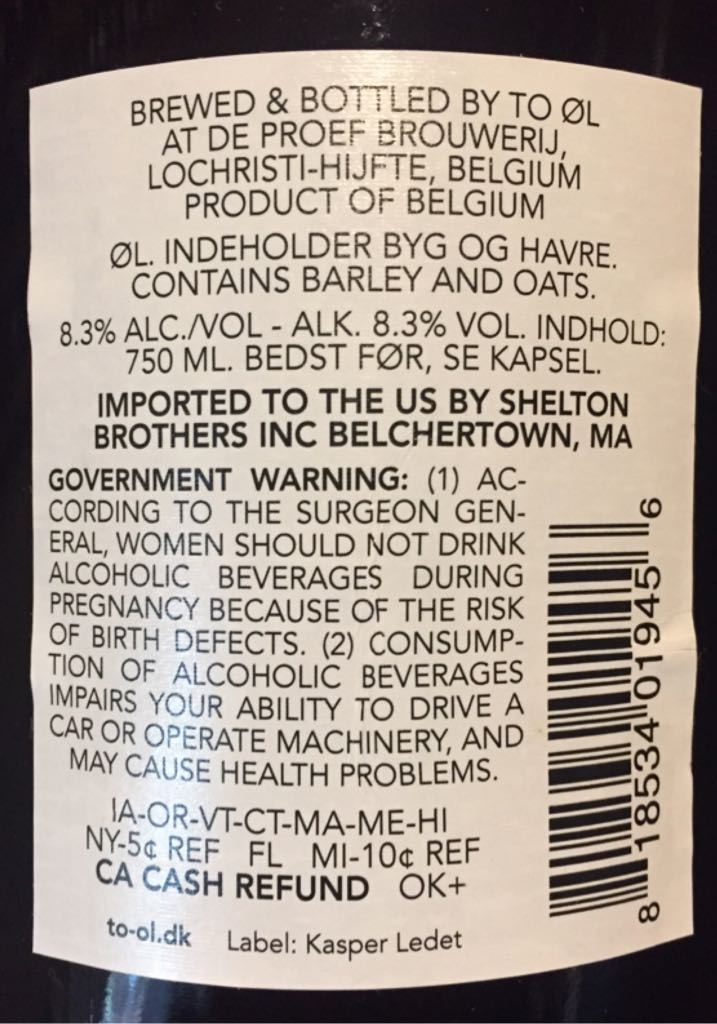 Fuck Art Let’s Dance On Plums - To Øl (750 mL) alcohol collectible [Barcode 818534019456] - Main Image 2