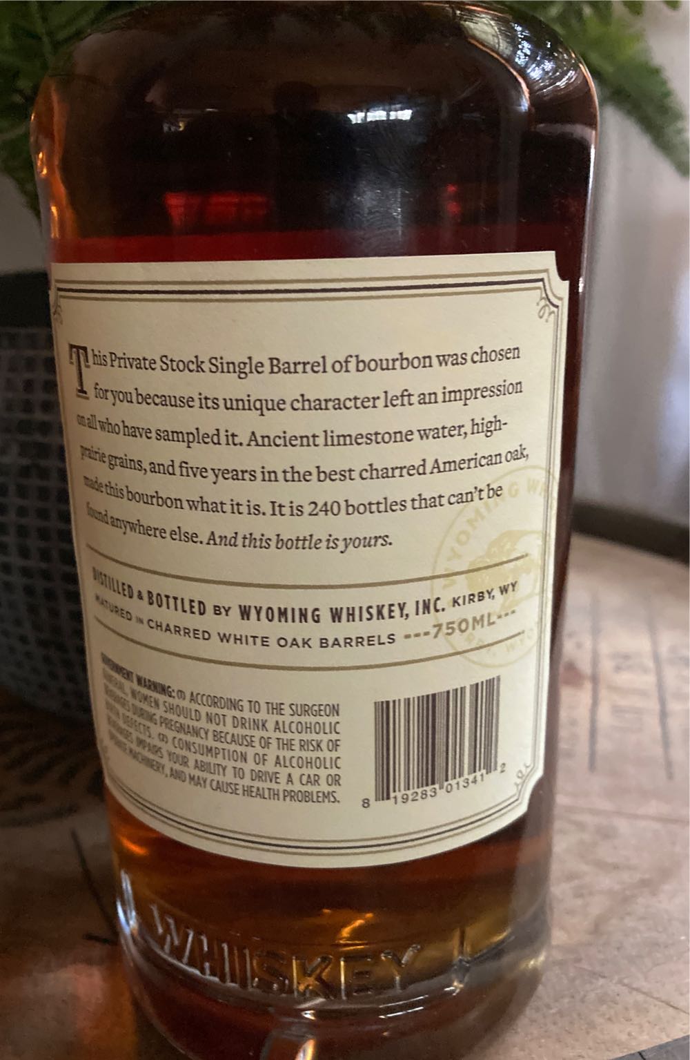 Wyoming Whiskey - Wyoming Whiskey (750 mL) alcohol collectible [Barcode 819283013412] - Main Image 3