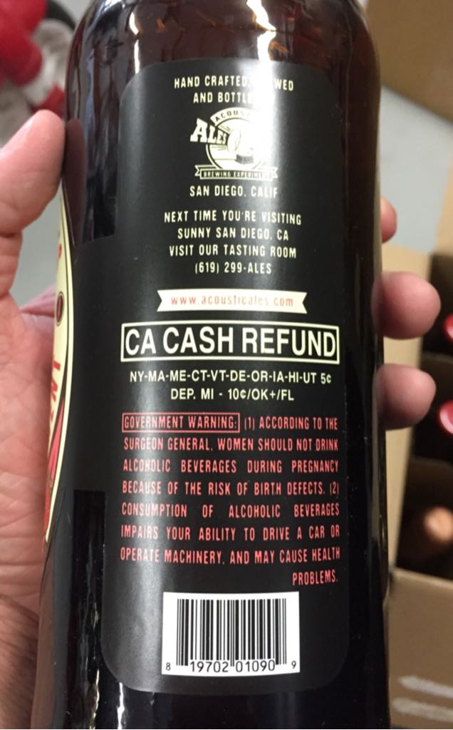 Strawberry Blondie - Acoustic Ales Brewing Experiment (22 fl. oz.) alcohol collectible [Barcode 819702010909] - Main Image 2