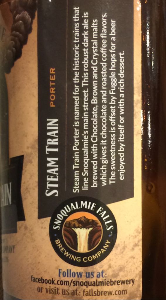 Steam Train - Snoqualmie Brewing Co (22 fl. oz.) alcohol collectible [Barcode 831524003044] - Main Image 2