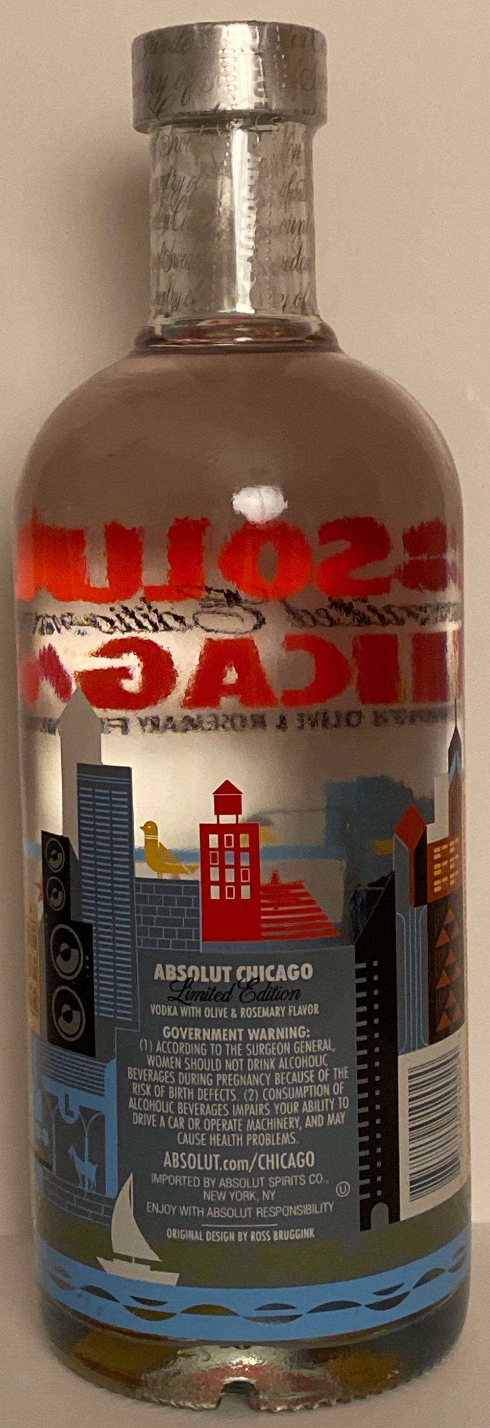 Absolut Chicago - Absolut Spirits Co. (750 mL) alcohol collectible [Barcode 835229010024] - Main Image 3