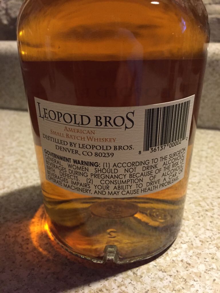 Leopold Bros American Small Batch Whiskey - Leopold Bros (750 mL) alcohol collectible [Barcode 836137000022] - Main Image 2