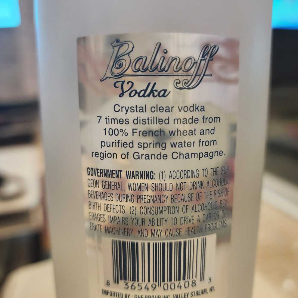 Balinoff Vodka - n/a (750 mL) alcohol collectible [Barcode 836549004083] - Main Image 3