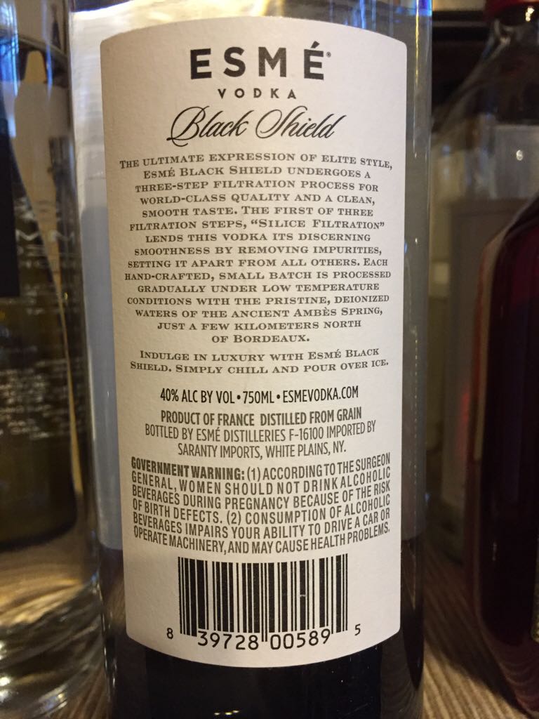 Esmé Black Shield Reserve - Saranty Imports (750mL) alcohol collectible [Barcode 839728005895] - Main Image 2