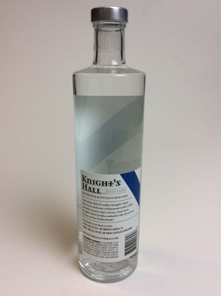 Knight’s Hall Vodka - Knight’s Hall Dutch Vodka (750mL) alcohol collectible [Barcode 839728008056] - Main Image 2