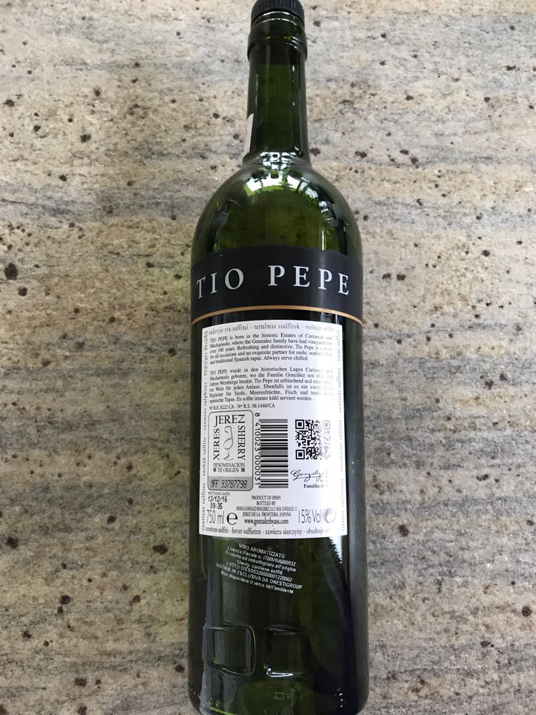 Sherry - Jerez Sherry (750 mL) alcohol collectible [Barcode 8410023000031] - Main Image 2