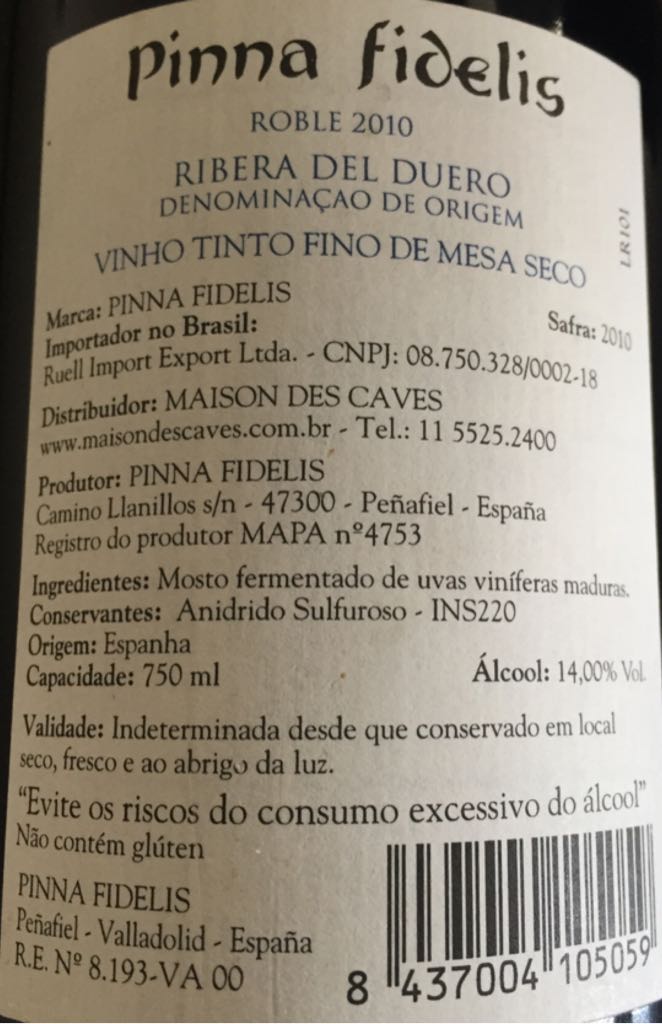 Ribeira Del Duero - Pinna Fidelis (750 mL) alcohol collectible [Barcode 8437004105059] - Main Image 2