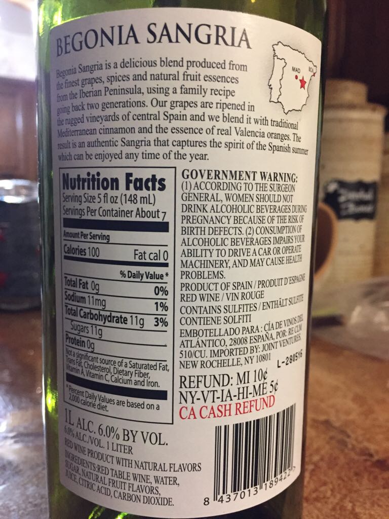 Begonia Sangria - Embotellado (750 mL) alcohol collectible [Barcode 8437013189422] - Main Image 2