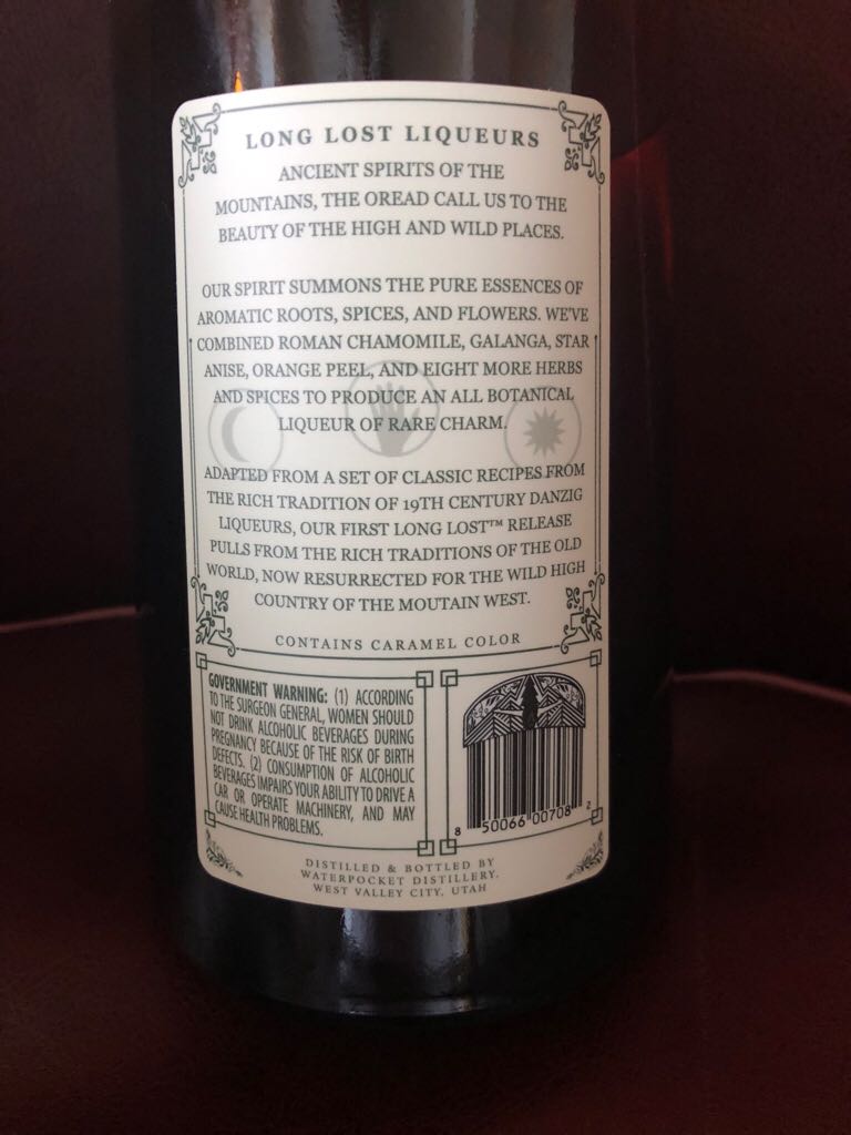 Long Lost Oread  - Waterpocket Distillery (750 mL) alcohol collectible [Barcode 850066007082] - Main Image 2
