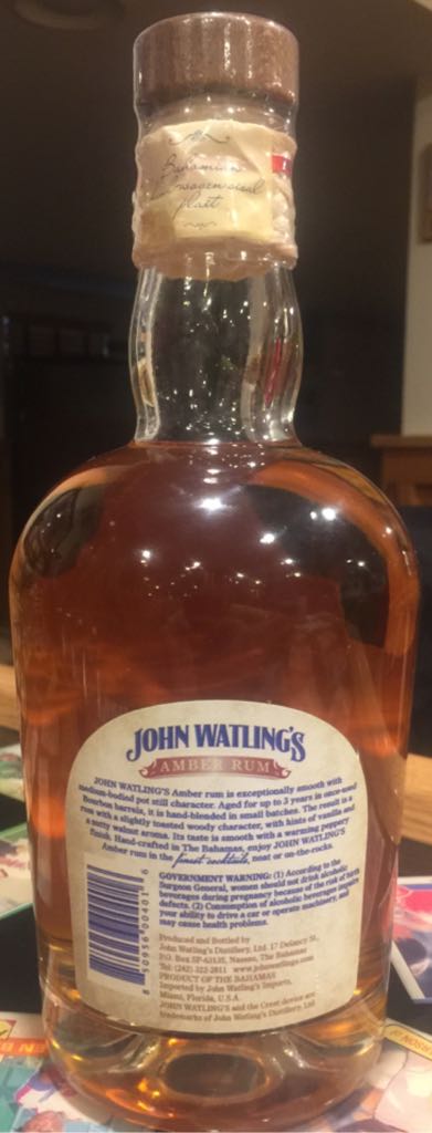 John Watlings Amber Rum - John Watlings (750 mL) alcohol collectible [Barcode 850956004016] - Main Image 2