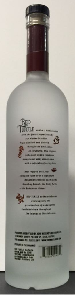 Red Turtle Vodka - John Watlings (750mL) alcohol collectible [Barcode 850956004030] - Main Image 2