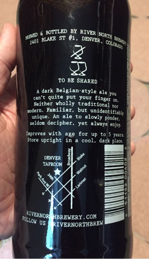Quandary  - River North Brewery (650 mL) alcohol collectible [Barcode 851152004022] - Main Image 2