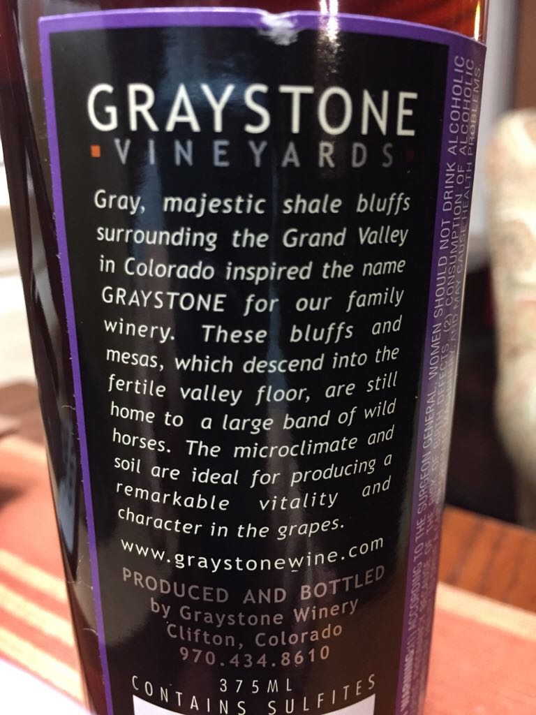 Graystone Lipizzan Port - Graystone Winery (350 mL) alcohol collectible [Barcode 851432912788] - Main Image 2