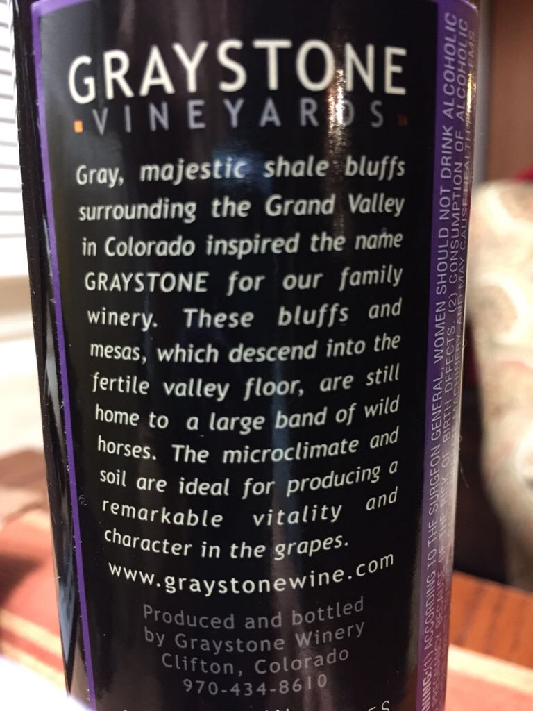Graystone Port VI - Graystone Winery (350 mL) alcohol collectible [Barcode 851432915000] - Main Image 2
