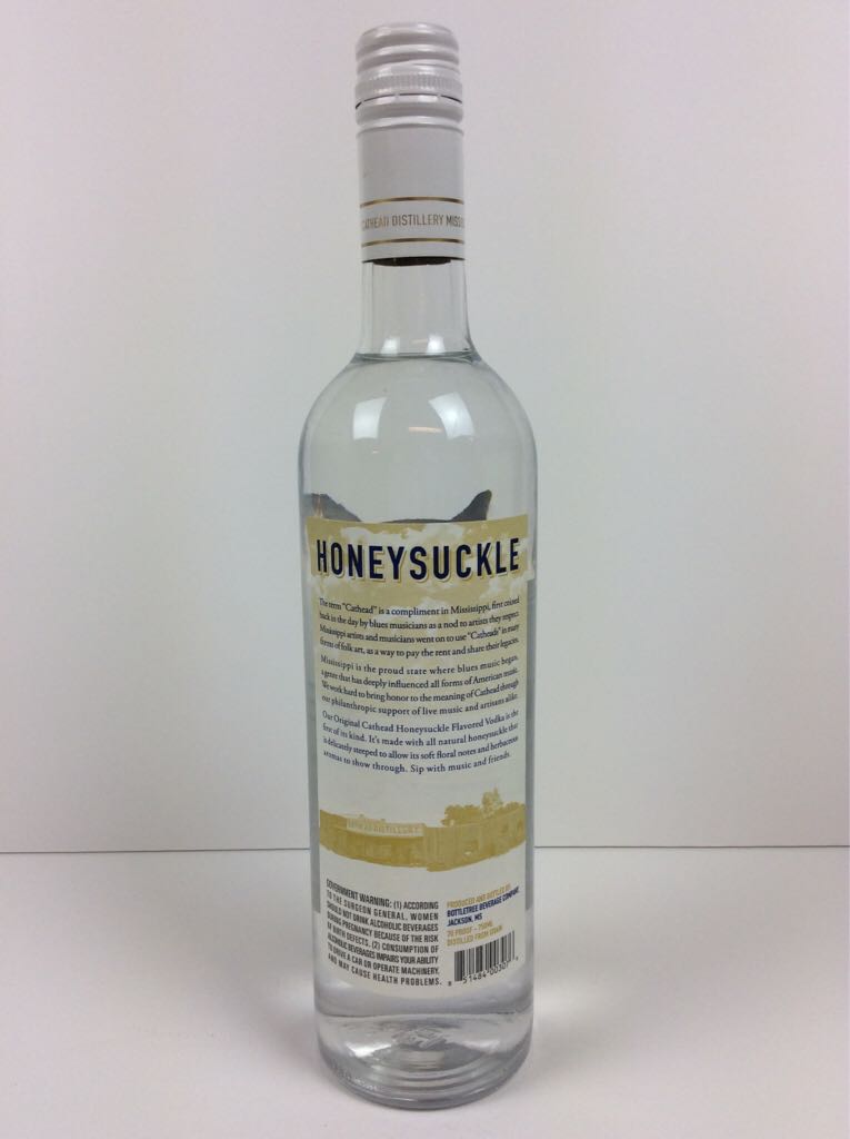 Cathead Honeysuckle Vodka - Cathead Distillery (750mL) alcohol collectible [Barcode 851484003076] - Main Image 2