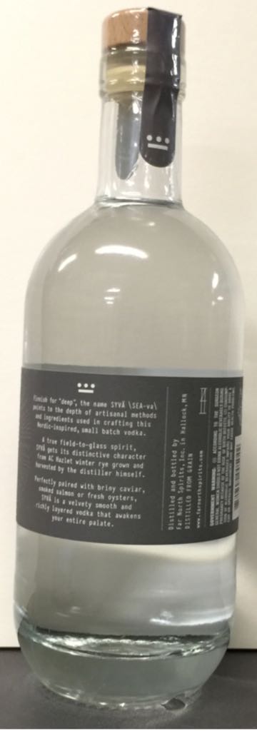 SYVA Vodka - Far North Spirits (750mL) alcohol collectible [Barcode 851702005042] - Main Image 2