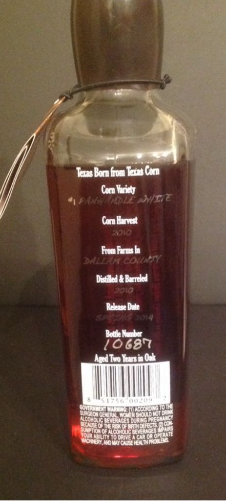 Texas Straight Bourbon  - Garrison Brothers Distillery, Hye, TX alcohol collectible [Barcode 851756002097] - Main Image 2