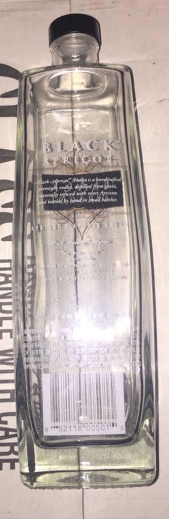 Black Apricot Flavored Vodka  - Bendistillery (750 mL) alcohol collectible [Barcode 852118005015] - Main Image 2