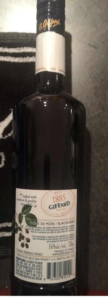 Giffard Crème de Mûre - Giffard (750 mL) alcohol collectible [Barcode 852322814120] - Main Image 2