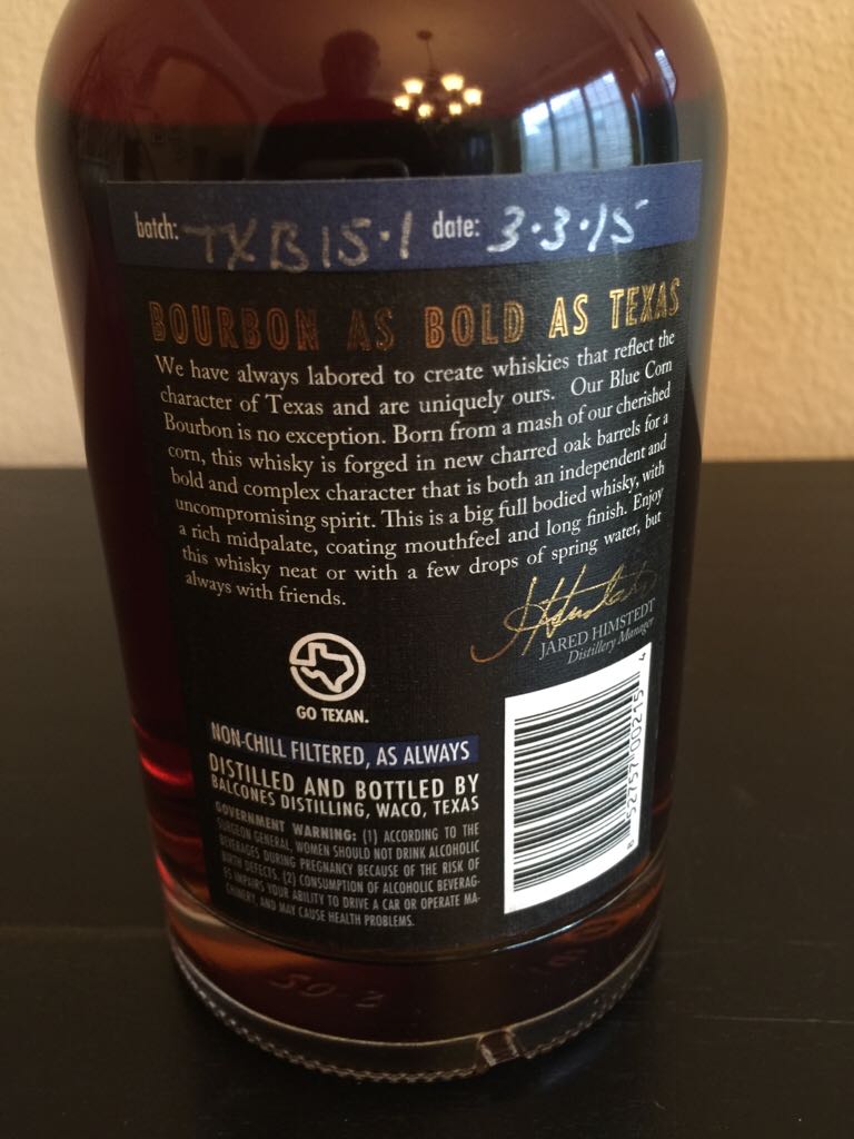 Balcones Texas Blue Corn - Balcones (750 mL) alcohol collectible [Barcode 852757002154] - Main Image 2