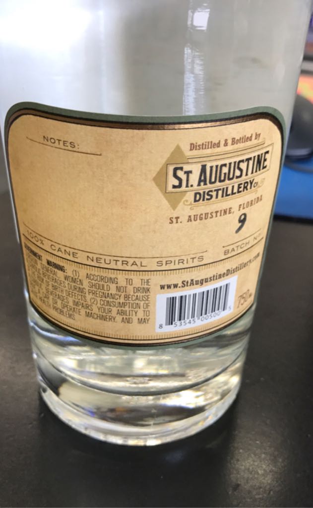 Vodka: St. Augustine  - St. Augustine Distilllery (750 mL) alcohol collectible [Barcode 853545005005] - Main Image 2