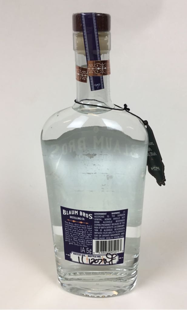 Blaum Bros Vodka - Blaum Bros. Distilling Co.- Galena- IL (750mL) alcohol collectible [Barcode 853865005013] - Main Image 2