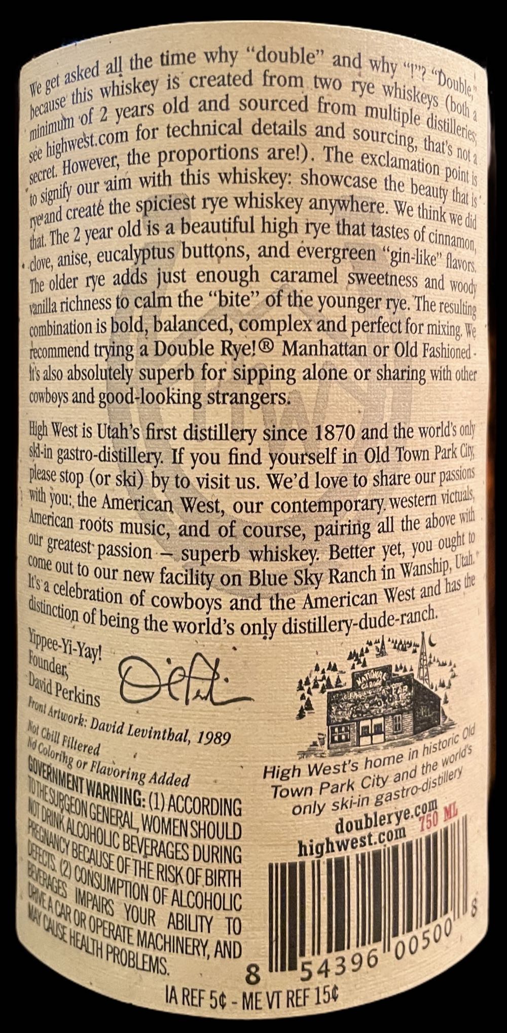 High West Double Rye - High West Distillery (750 mL) alcohol collectible [Barcode 854396005008] - Main Image 4