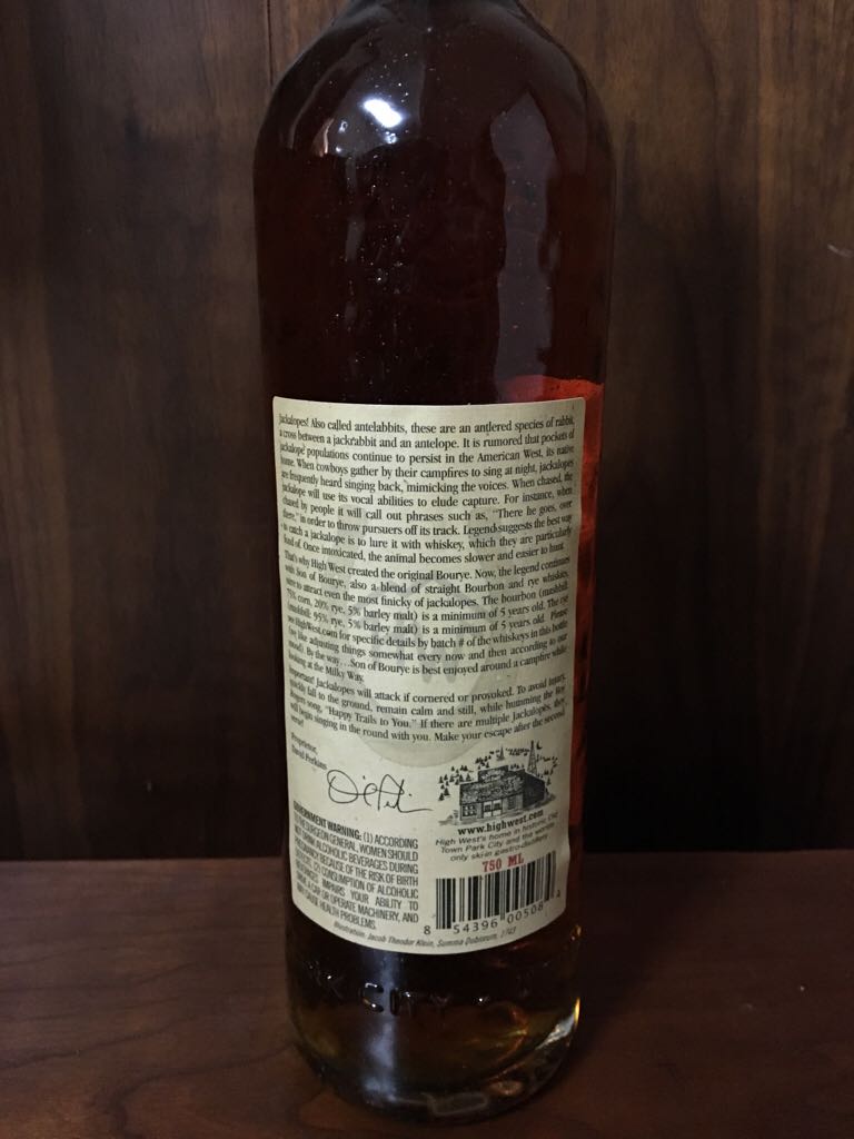High West Son Of Bourye - High West Distillery (750 mL) alcohol collectible [Barcode 854396005084] - Main Image 2