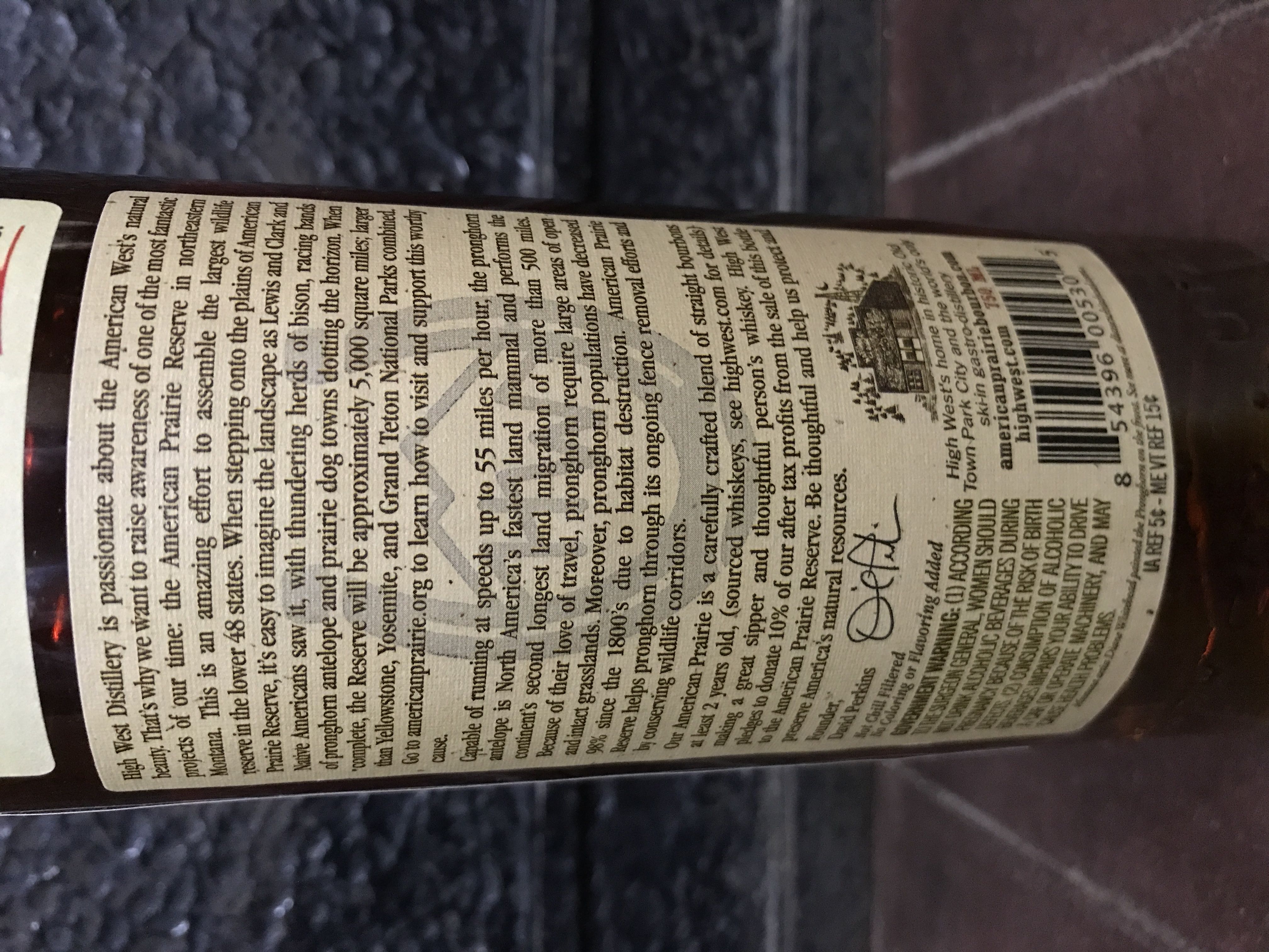 High West American Prairie Bourbon Barrel Select - (Bottled At) High West Distillery (750mL) alcohol collectible [Barcode 854396005305] - Main Image 4
