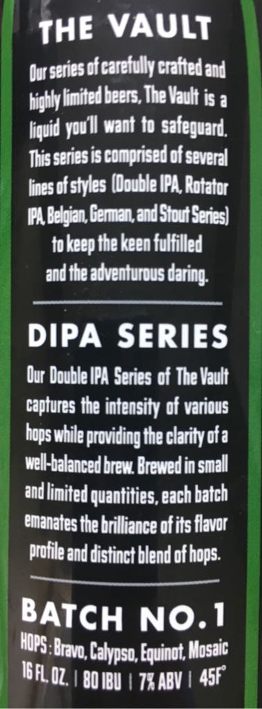 Double IPA Batch No 1 - Mill Creek Brewing Co (16 fl. oz.) alcohol collectible [Barcode 854458006257] - Main Image 2