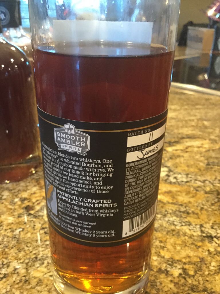 Smooth Ambler Contradiction Bourbon - Smooth Ambler (750 mL) alcohol collectible [Barcode 854570002250] - Main Image 2