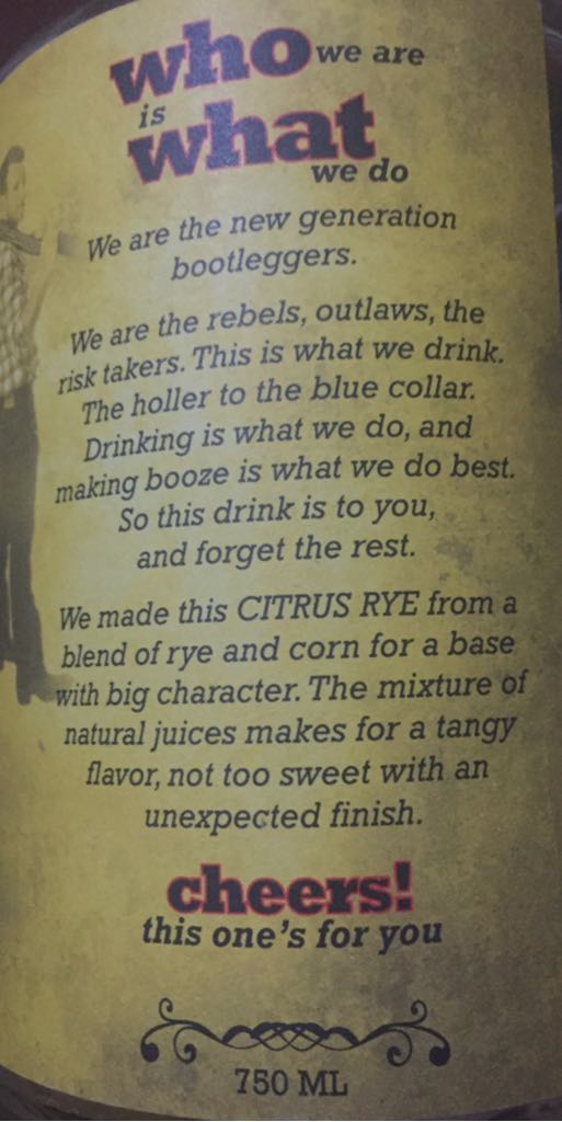 Brody’s Citrus Rye - Bendistillery (750 mL) alcohol collectible [Barcode 855534005010] - Main Image 2