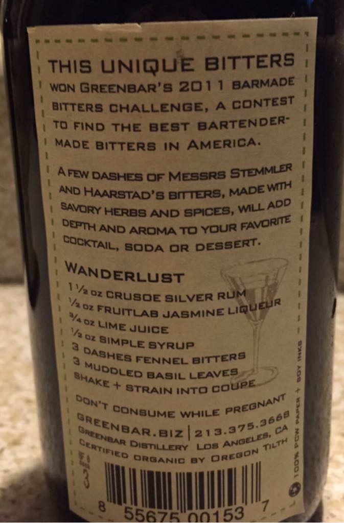 Bar Keep - Fennel - Greenbar Distillery (8 fl. oz.) alcohol collectible [Barcode 855675001537] - Main Image 2