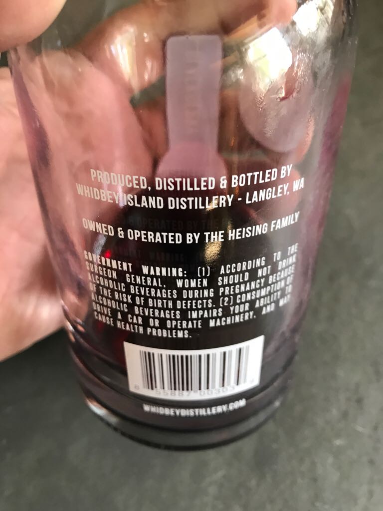 Whidbey BlackBerry Liquor - Whidbey Distillery (375 mL) alcohol collectible [Barcode 855887003039] - Main Image 2