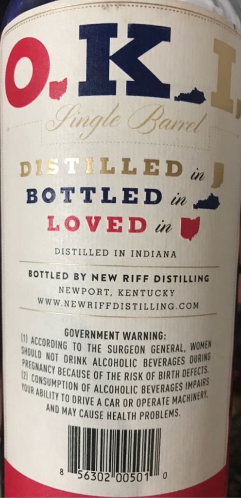O.K.I. Single Barrel Bourbon Society - O.K.I. Bourbon (750 mL) alcohol collectible [Barcode 856302005010] - Main Image 2
