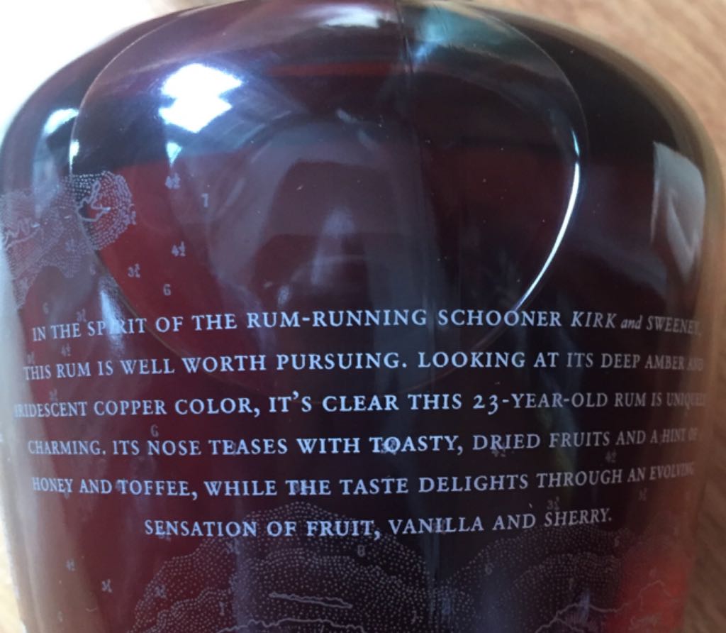 Kirk And Sweeney Gran Reserva Superior - Kirk And Sweeney (750 mL) alcohol collectible [Barcode 856442005109] - Main Image 2