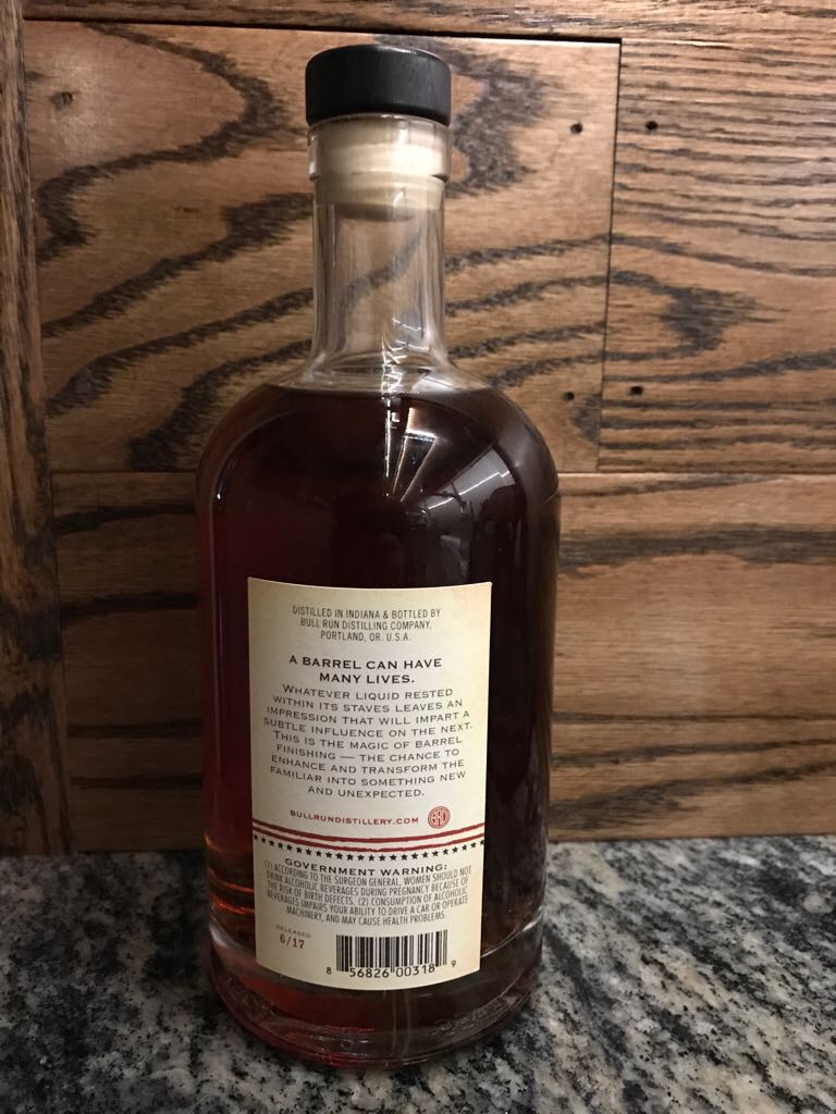 Bull Run American Whiskey Pinot Noir Cask - Bull Run Distilling Co. (750 mL) alcohol collectible [Barcode 856826003189] - Main Image 2