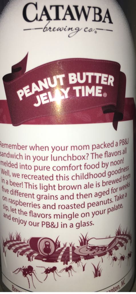 Peanut Butter Jelly Time  - Catawba Brewing Company (16 mL) alcohol collectible [Barcode 856845002392] - Main Image 2