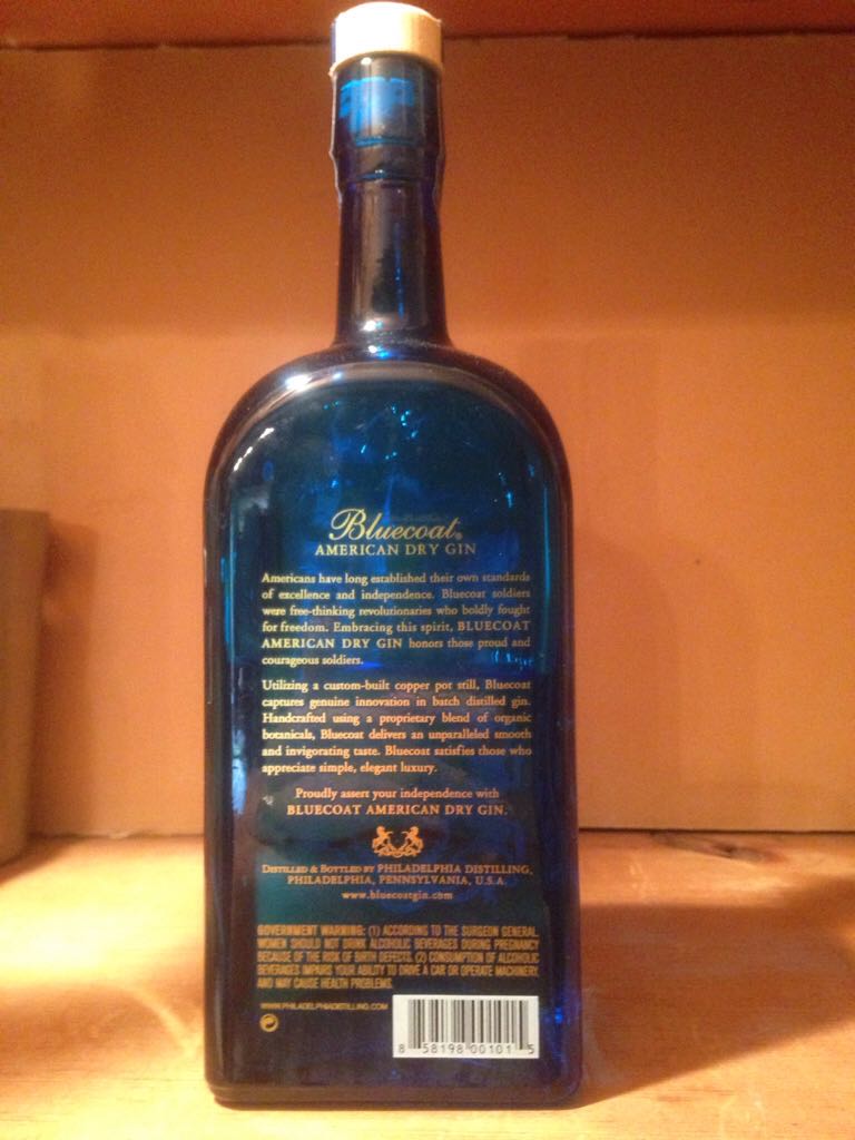 Bluecoat American Dry Gin - Philadelphia Distilling (750 mL) alcohol collectible [Barcode 858198001015] - Main Image 2