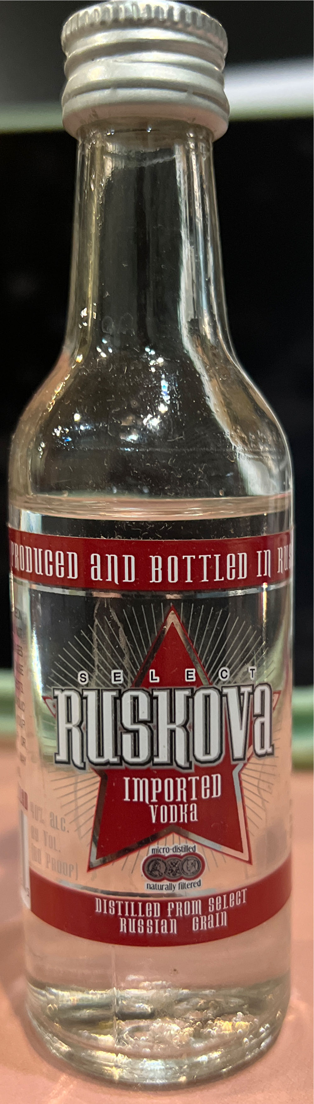 Ruskova Vodka - Russia (50mL) alcohol collectible [Barcode 858513001065] - Main Image 2